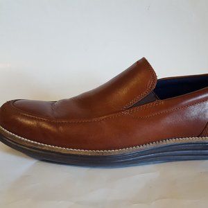 Cole Haan Mens Grand.Os Brown Leather Loafers Sz 9
